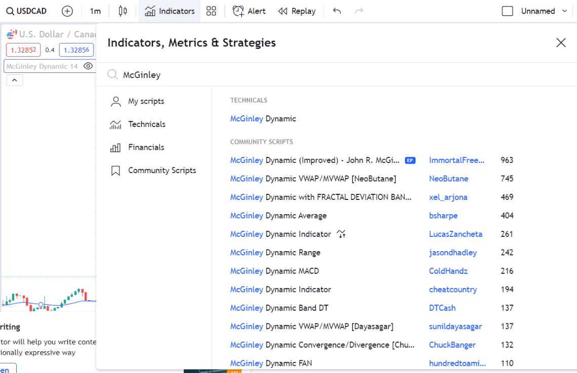 McGinley Dynamic Tradingview
