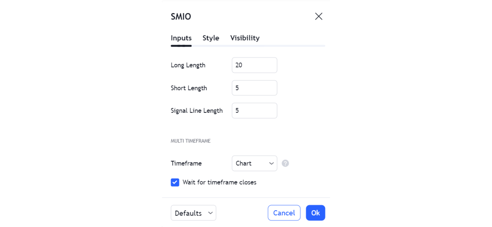 SMI Ergodic Oscillator Settings