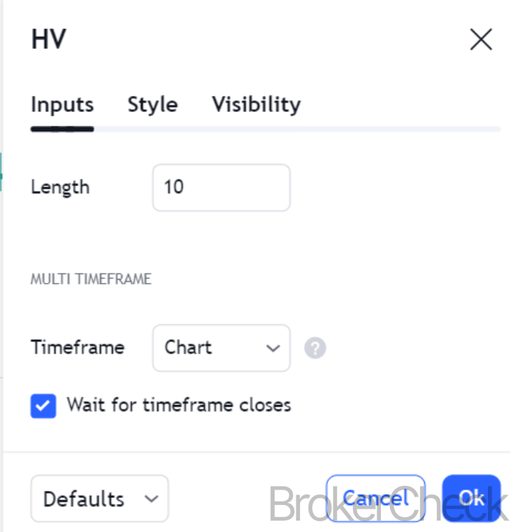Historical Volatility SetUp