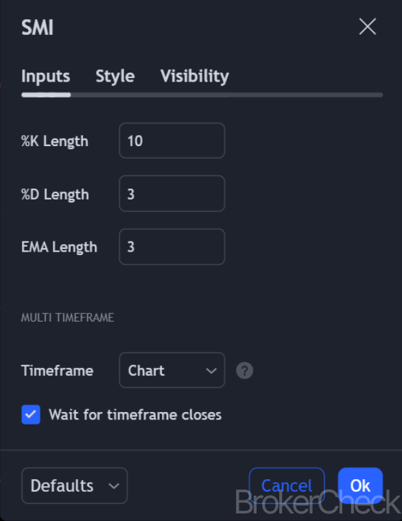 Stochastic Momentum Index Setup