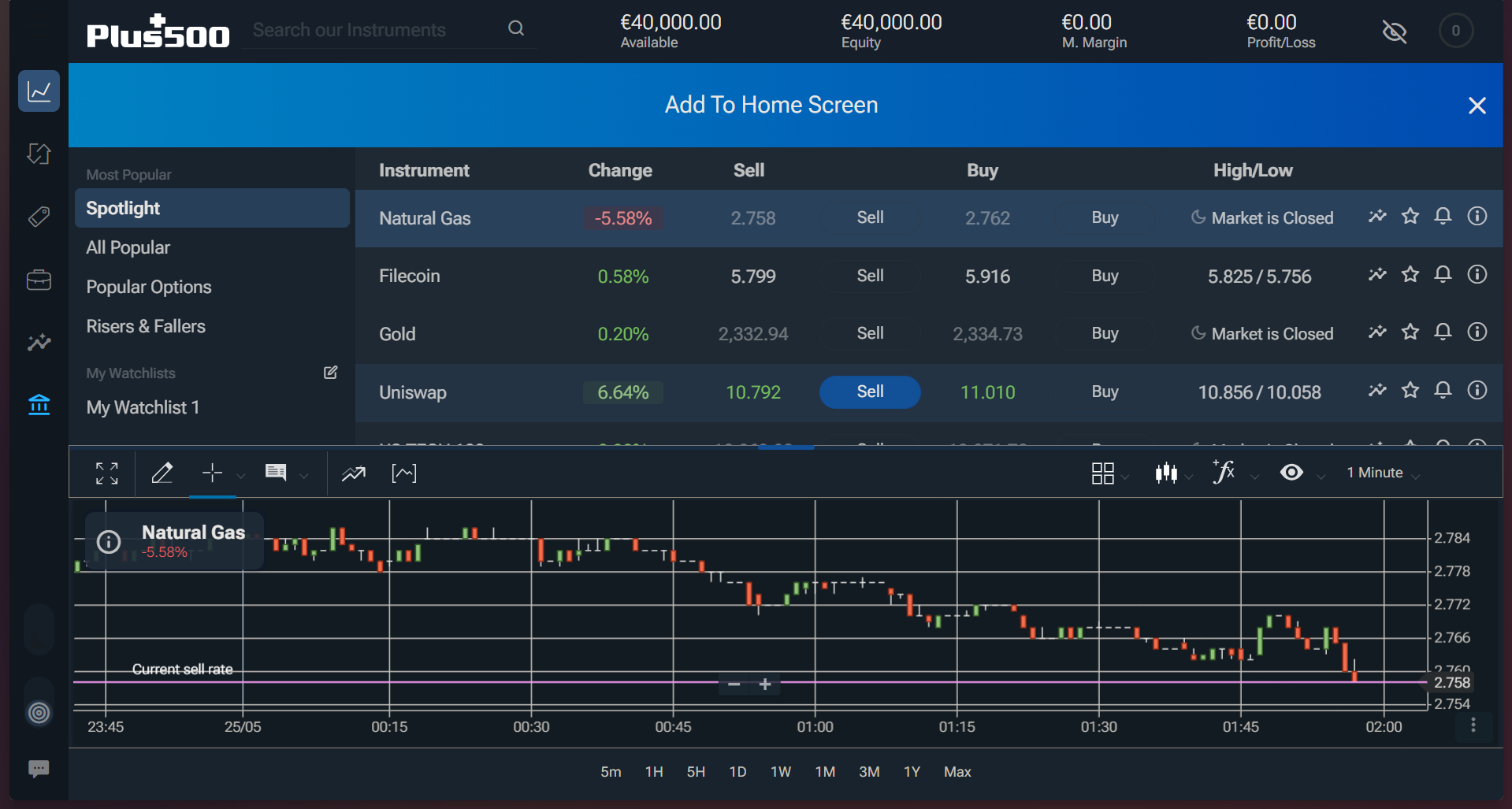 Plus500 UI