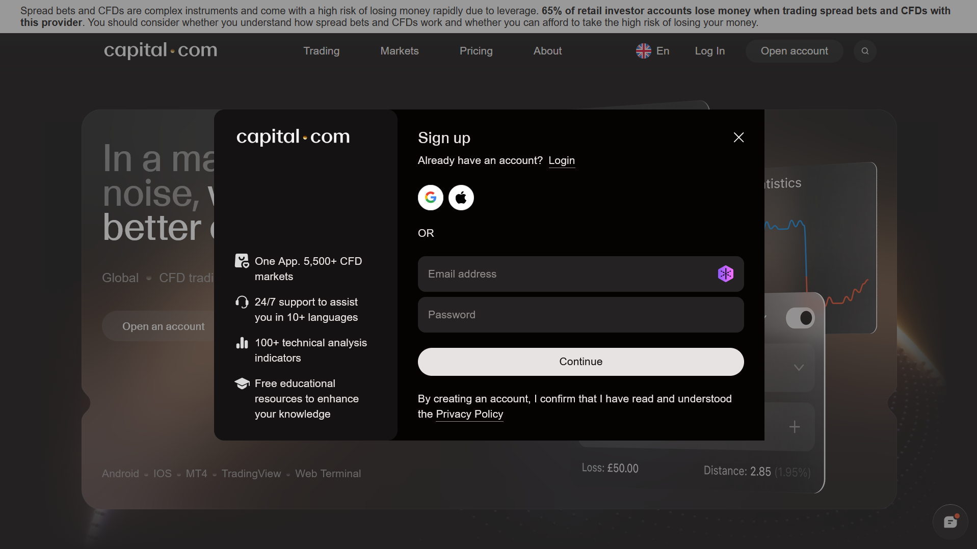 Account Opening At Capital.com