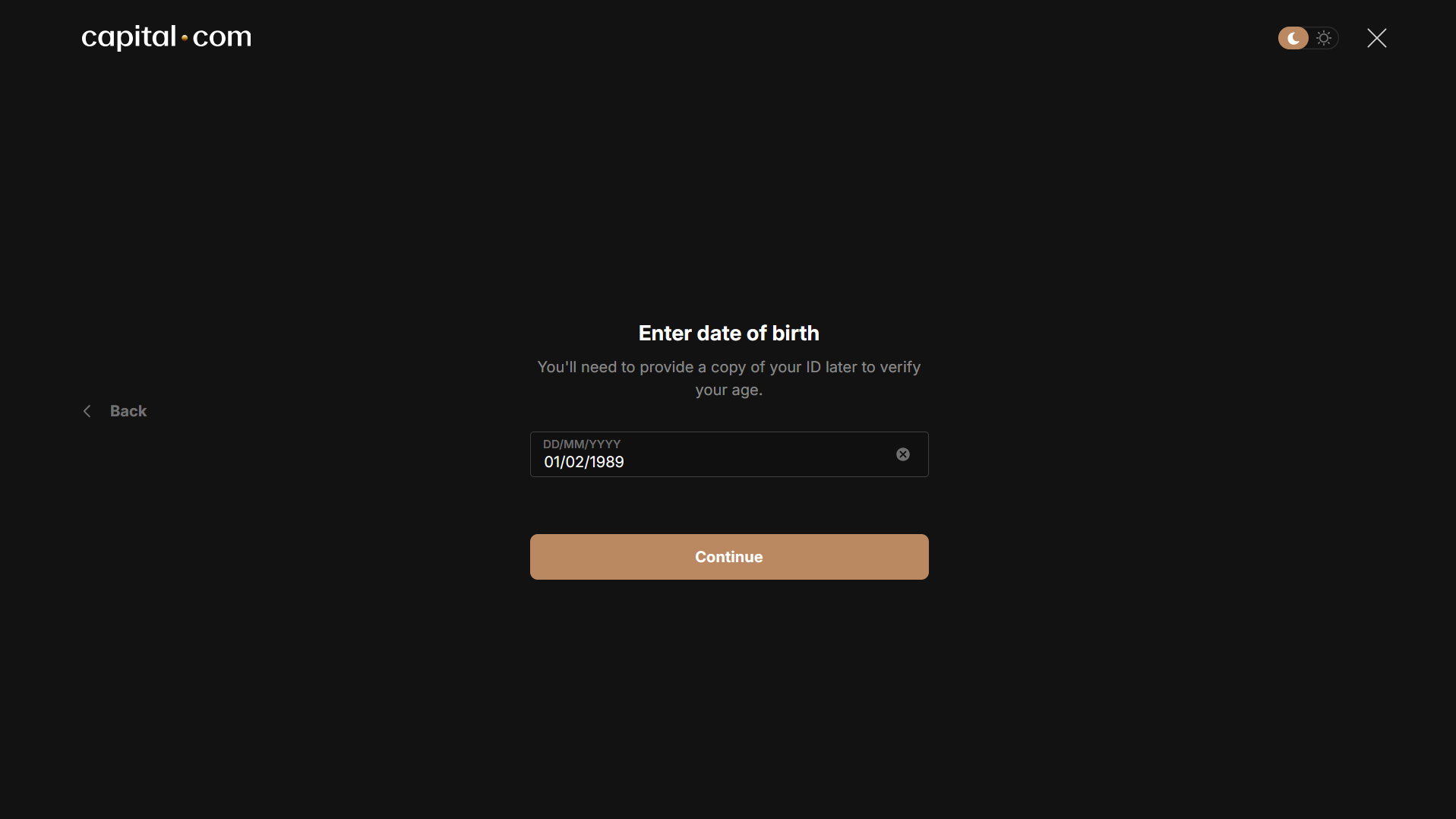 Date Of Birth Capital.com