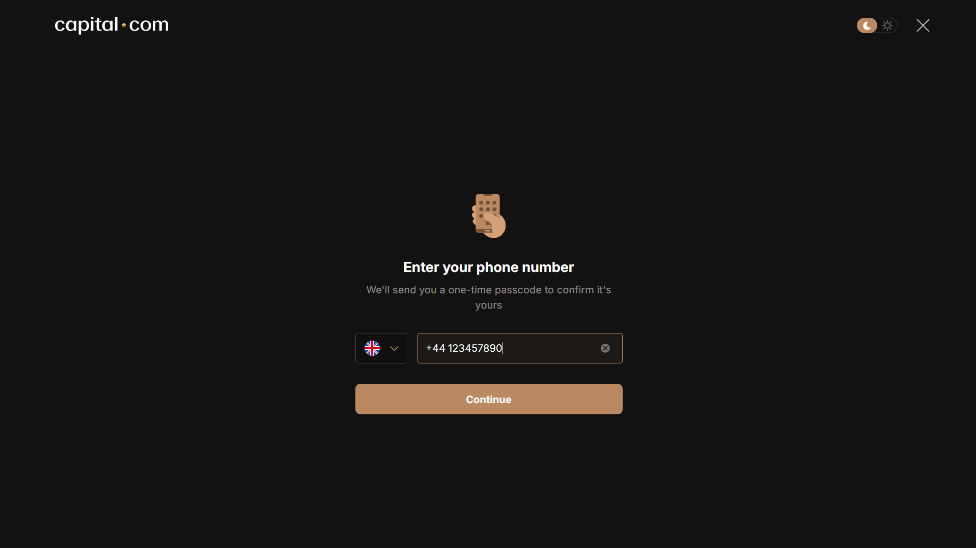 Phone Number Verification Capital.com